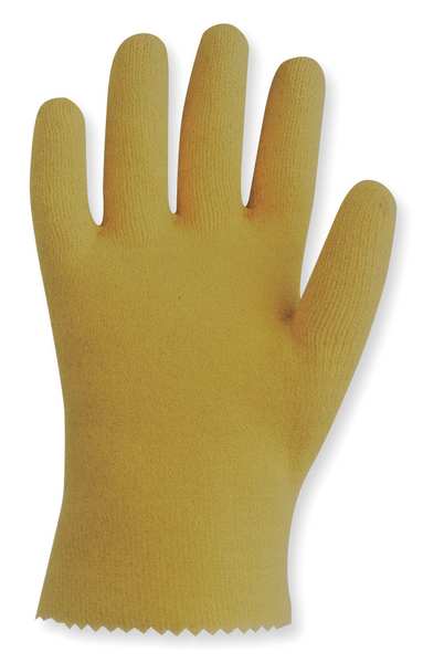 PVC Coated Gloves, Full Coverage, Yellow, XL, PR