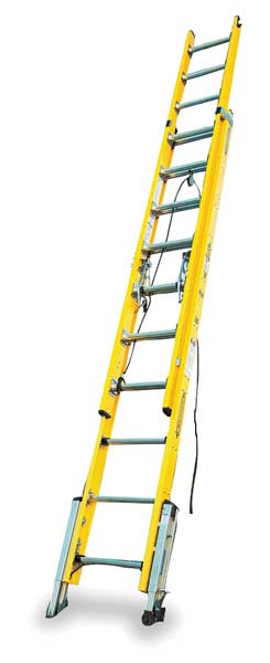 Fiberglass Extension Ladder, 375 lb Load Capacity