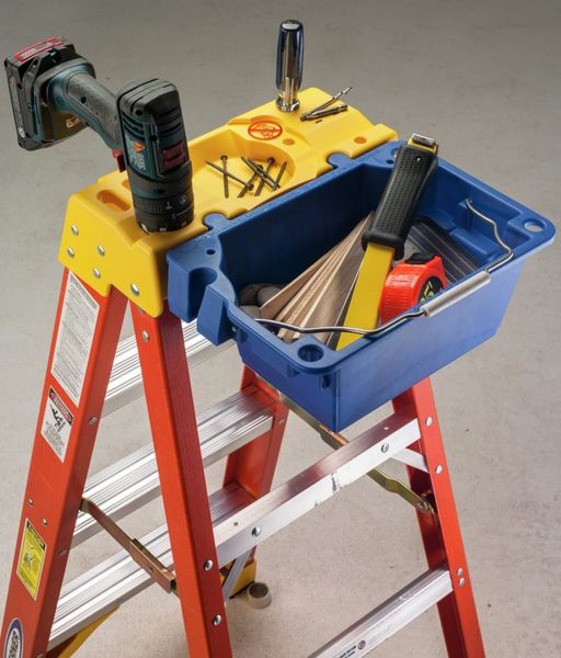 Fiberglass Stepladder, 7 ft Ladder Ht, 6 Steps, 300 lb, 41 1/4 in Base Spread, 25 1/8 in Bottom W