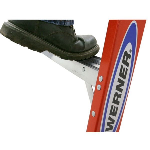 3 Steps, Fiberglass Step Stool, 300 lb. Load Capacity, Orange/Silver
