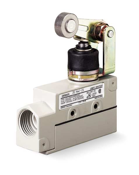 Limit Switch, Plunger, Roller Lever, SPDT, 15A @ 480V AC