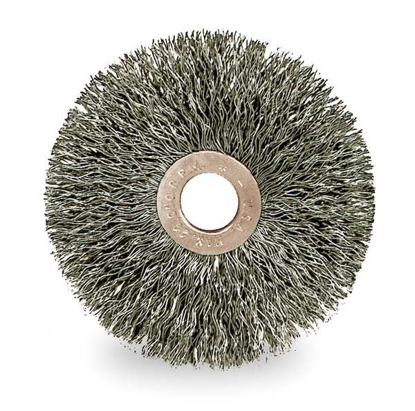 Crimped Wire Wheel Wire Brush, Arbor, PK50