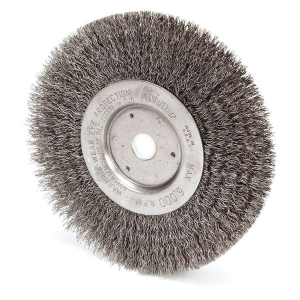 Crimped Wire Wheel Wire Brush, Threaded Arbor