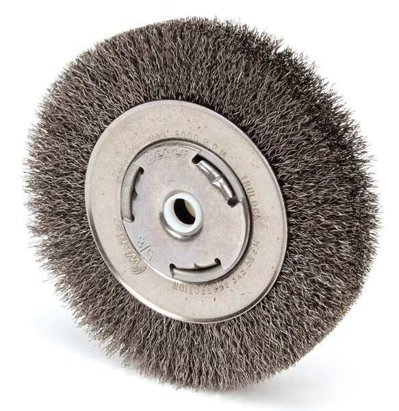 Crimped Wire Wheel Wire Brush, Arbor, 6