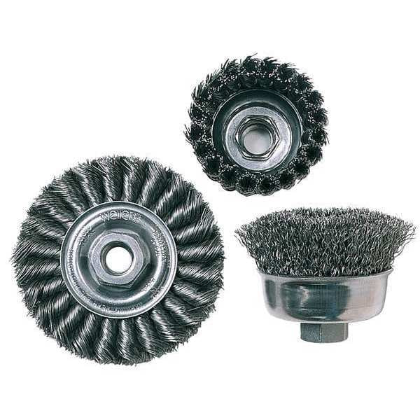 Twist Wire Wheel Wire Brush, Threaded Arbor