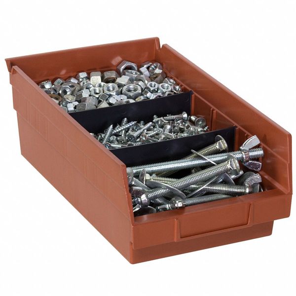 Plastic Divider, Black, 7 43/64 in L, Not Applicable W, 2 7/8 in H