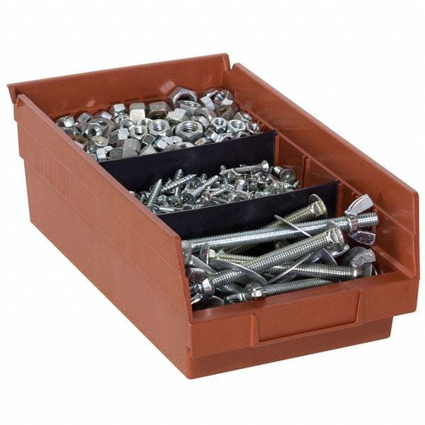 Plastic Divider, Black, 10 17/32 in L, Not Applicable W, 2 7/8 in H