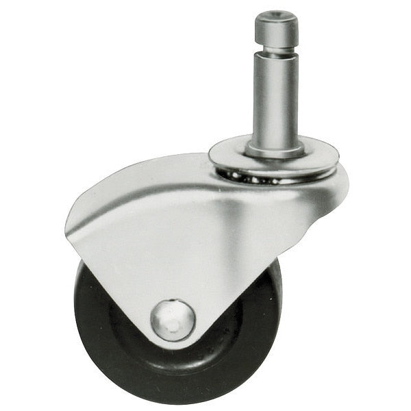 Swivel Stem Caster, Rubber, 2 in., 75 lb.