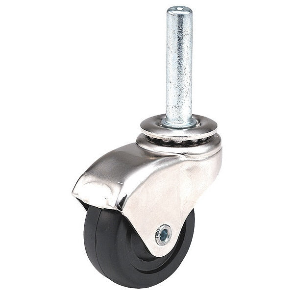 Swivel Stem Caster, Rubber, 2 in., 75 lb.