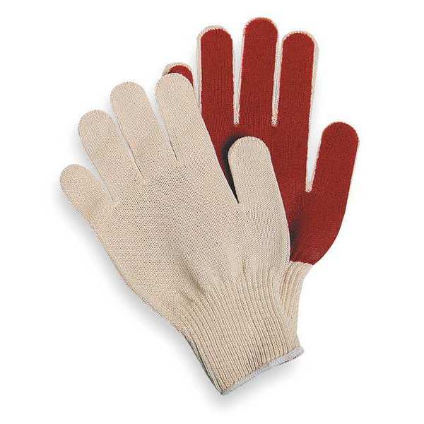 PVC Coated Gloves, Palm Coverage, Red/White, XL, PR