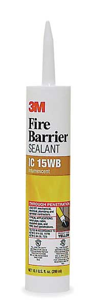 Fire Barrier Sealant, 10.1 oz., Yellow