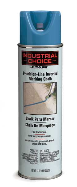 Inverted Marking Chalk Aerosol, 17 oz., Blue, Water -Based