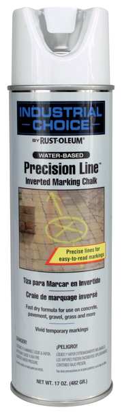 Inverted Marking Chalk Aerosol, 17 oz., White, Water -Based