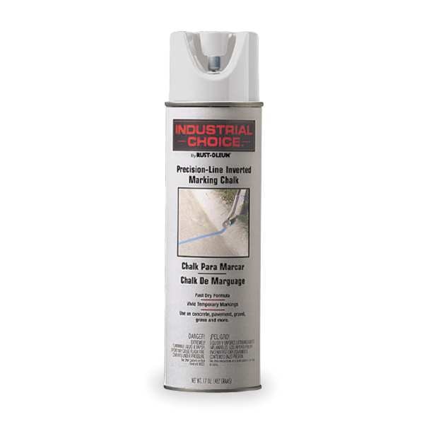 Inverted Marking Chalk Aerosol, 17 oz., White, Water -Based