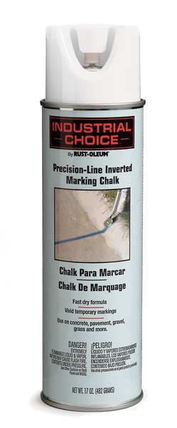 Inverted Marking Chalk Aerosol, 17 oz., White, Water -Based