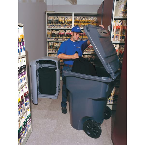 23 gal Rectangular Confidential Waste Container, Gray, 11 in Dia, Snap-On, Plastic