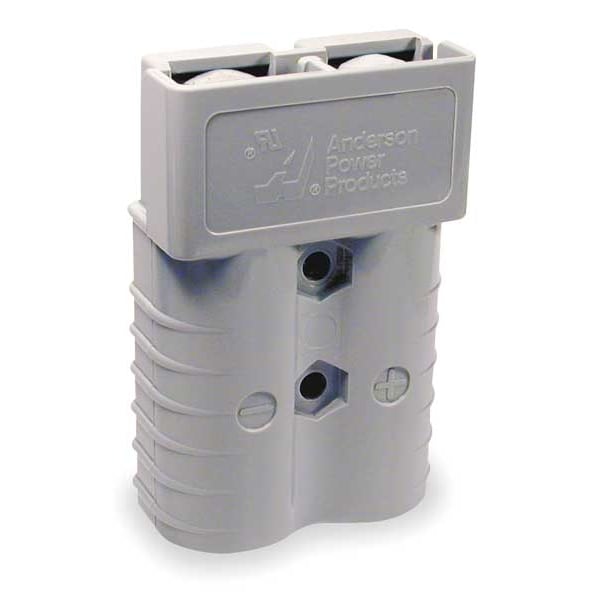 Power Connector, Two Pole, 1/0 ga, 10,000, 0.437 in Max Wire Dia, Gray