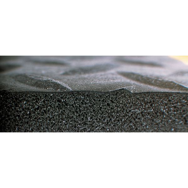 Antifatigue Runner, Black/Yellow, 40 ft. L x 3 ft. W, PVC Foam, Diamond Plate Surface Pattern