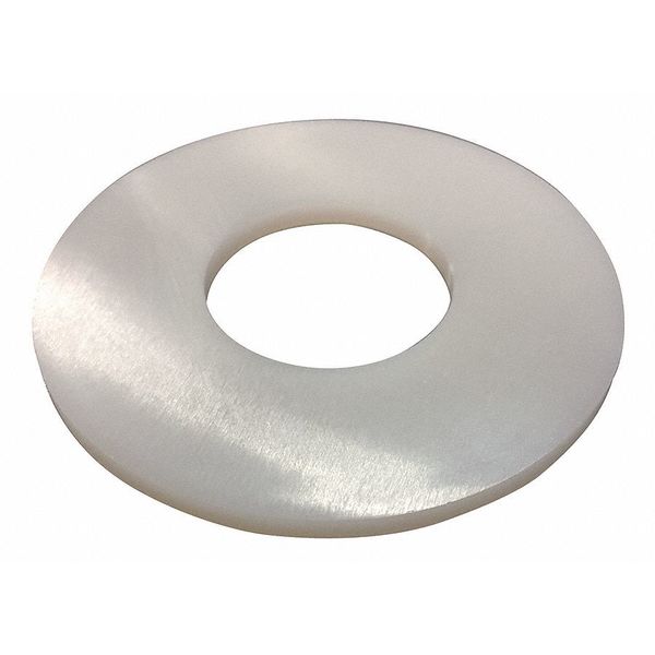 Flat Washer, Fits Bolt Size M6 , Nylon Plain Finish, 50 PK