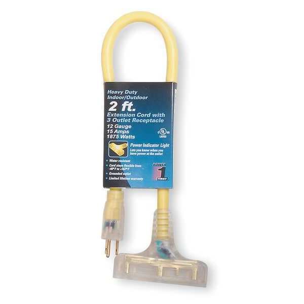 2 ft. 12/3 3-Outlet Lighted Extension Cord STW