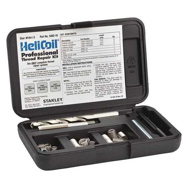 Free-Running Helical Insert Repair Kit, Helical Inserts, M10-1.50, Plain 18-8 Stainless Steel