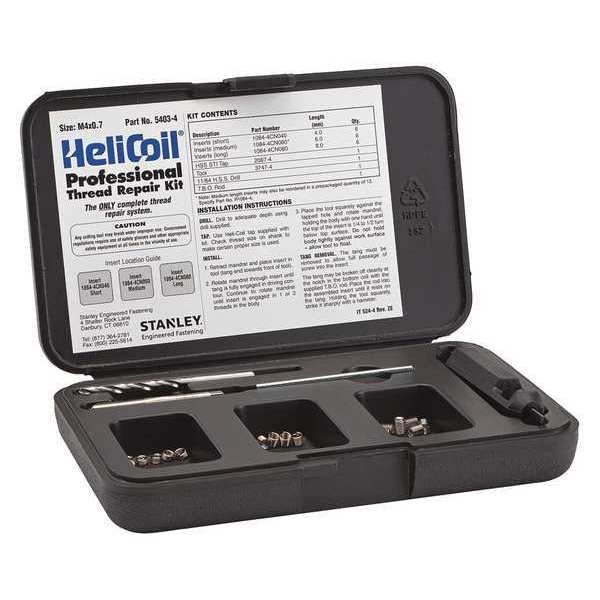 Free-Running Helical Insert Repair Kit, Helical Inserts, M4-0.70, Plain 18-8 Stainless Steel