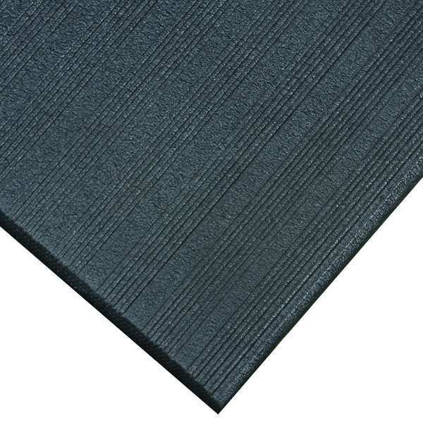 Antifatigue Runner, Black, 60 ft. L x 3 ft. W, PVC Closed Cell Foam, Corrugated Surface Pattern
