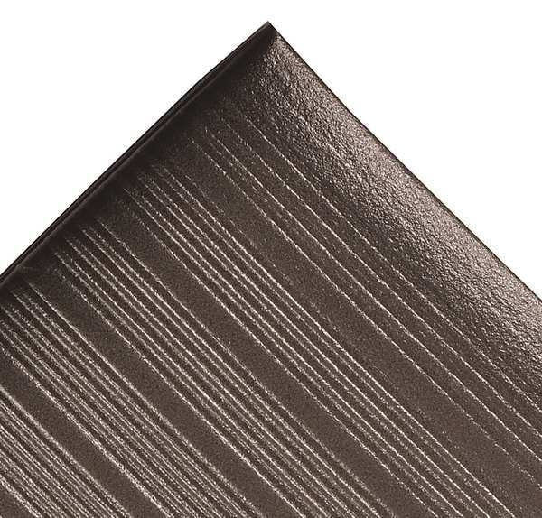 Antifatigue Runner, Black, 12 ft. L x 3 ft. W, PVC Closed Cell Foam, Corrugated Surface Pattern
