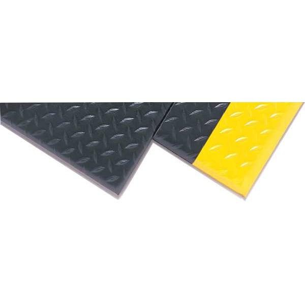 Antifatigue Mat, Black, 5 ft. L x 3 ft. W, PVC, Bubble Surface Pattern, 1/2
