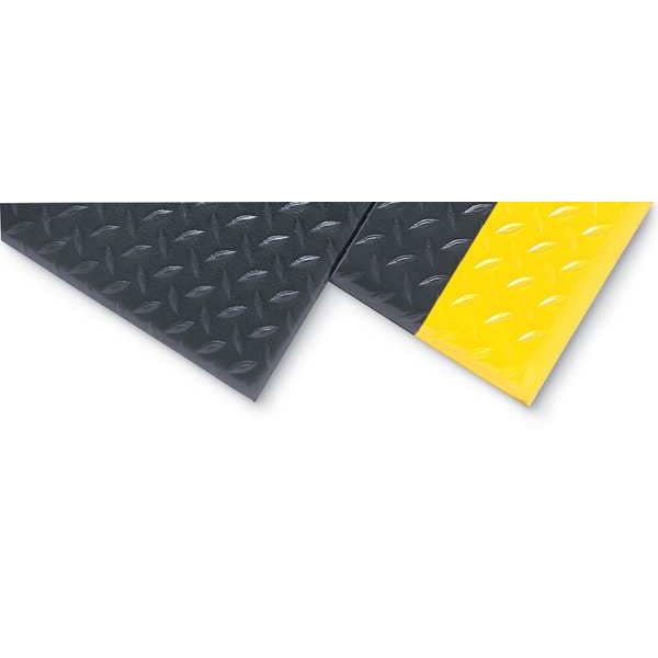 Antifatigue Mat, Black, 5 ft. L x 3 ft. W, PVC, Bubble Surface Pattern, 1/2