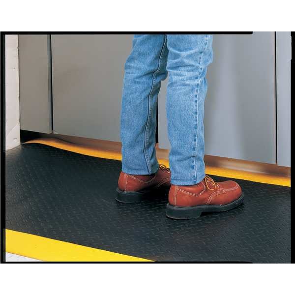 Antifatigue Mat, Black, 5 ft. L x 3 ft. W, PVC, Bubble Surface Pattern, 1/2