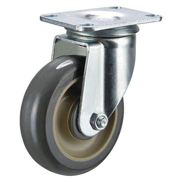 Swivel Plate Caster, 350 lb., 90 Shore A