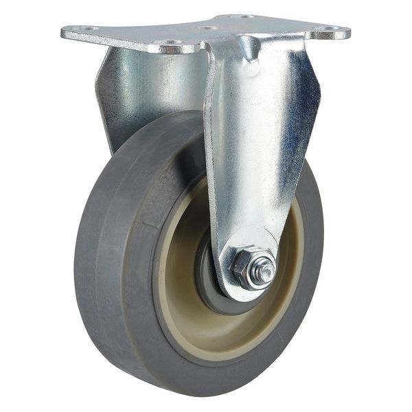 Rigid Plate Caster, TPR, 4 in., 250 lb.