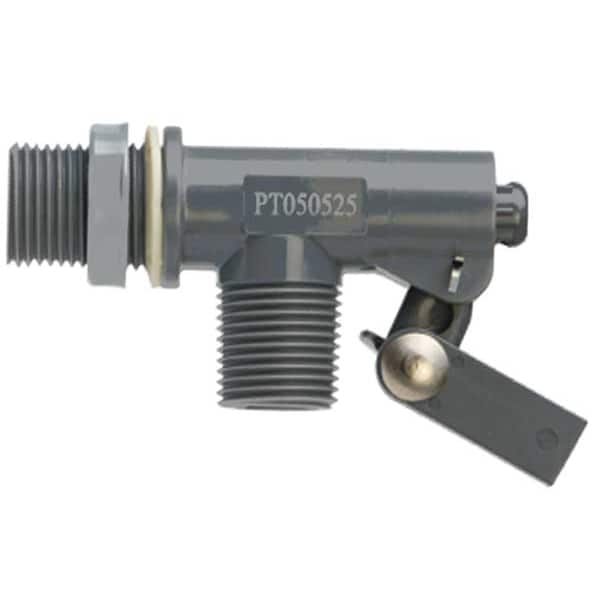 Float Valve, 1/2 In, PVC, Bulkhead Mount