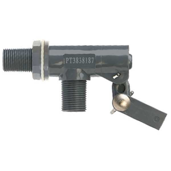 Float Valve, 3/8 In, PVC, Bulkhead Mount