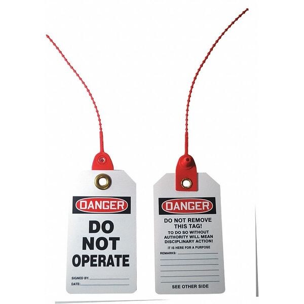 Danger Tag, 5-3/4 x 3-1/4 In, Plstc, PK10