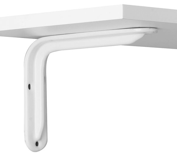Heavy Duty Shelf Bracket, White, 125 Lb