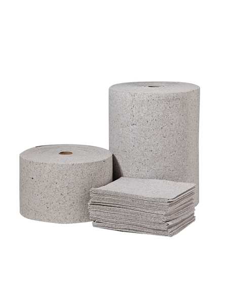 Sorbents, 32 gal/pk, 40 oz/pad, Universal Absorbed, White, Cellulose, 100 PK