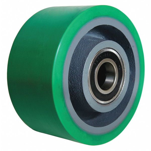 Caster Whl, Polyurthan, 6 in., 2200 lb., Grn