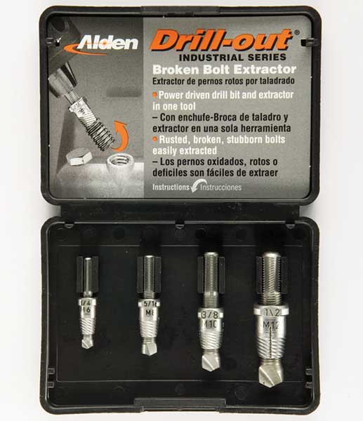 Drill/Extractor Set, 4 PC, 1/4-1/2 In Cap