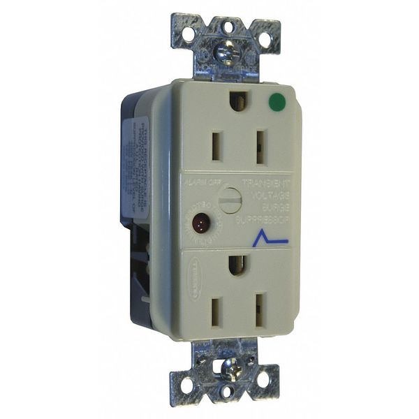 Receptacle, 15 A Amps, 125V AC, Flush Mount, Decorator Duplex Outlet, 5-15R, Ivory