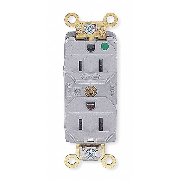 15A Duplex Receptacle 125VAC 5-15R GY