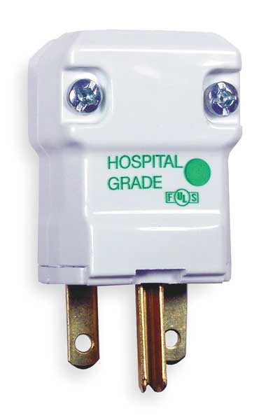 3 Wire Straight Blade Plug Hospital Grade 250VAC 15A