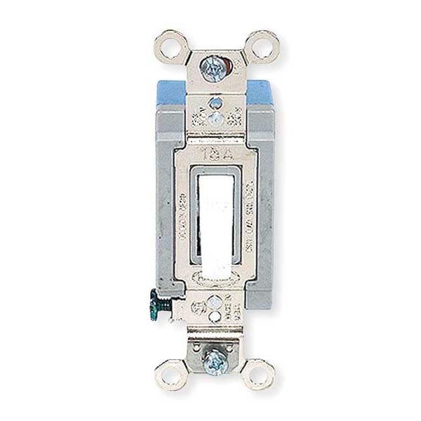 Wall Swtch, 1-Pole, 120/277V, 15A, Wht, Toggl