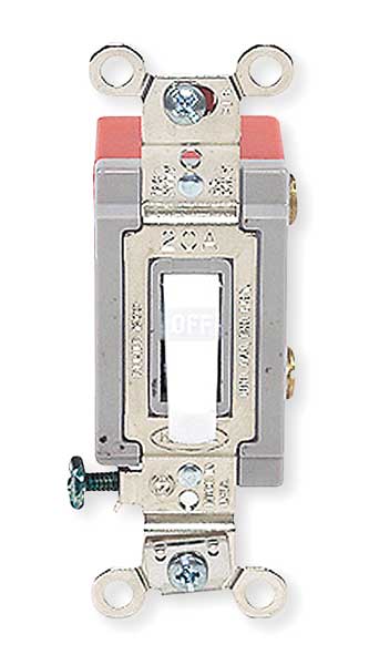 Wall Swtch, 2-Pole, 120/277V, 20A, Wht, Toggl