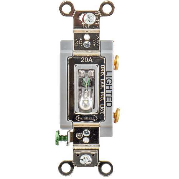 Illuminated Wall Switch, 1-Pole, 20A, Clear