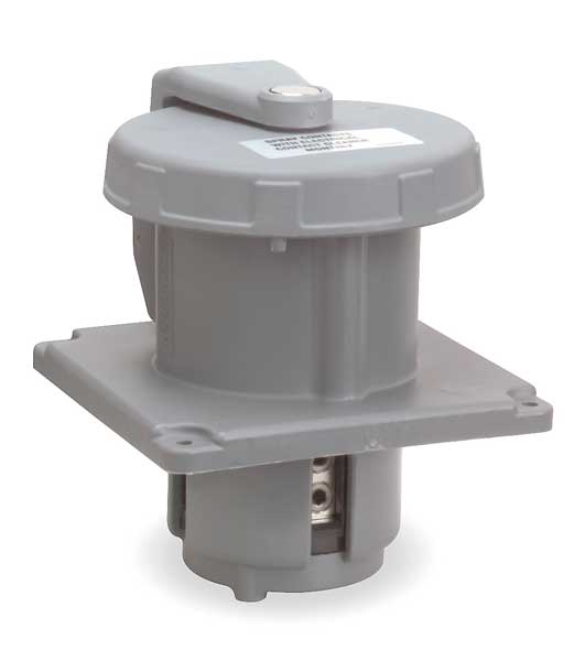 Pin and Sleeve Inlet, 100A, 125/250V, Gray