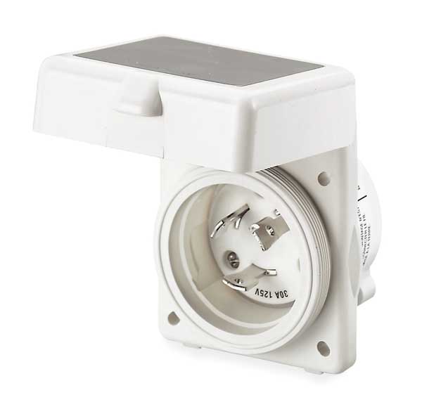 50A Marine Flanged Locking Inlet 2P 3W 125VAC