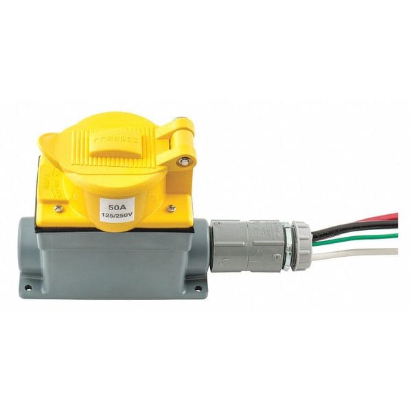 Prewired Receptacle, 125/250V, CS6369, Ylw