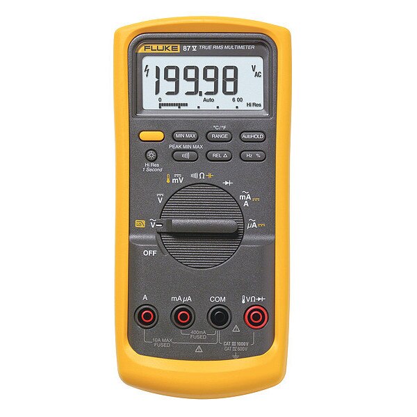 Digital Multimeter, 1,000 Max. AC Volts, 1,000 Max. DC Volts, 10 Max. AC Amps, 10 Max. DC Amps